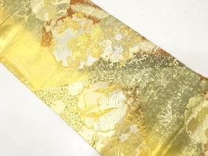 雪輪に鶴・花模様織り出し袋帯